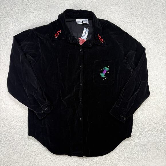 NWT VINTAGE 90s Disney Store Mickey &Friends New Years Embroidered Velvet Blouse - Picture 2 of 8